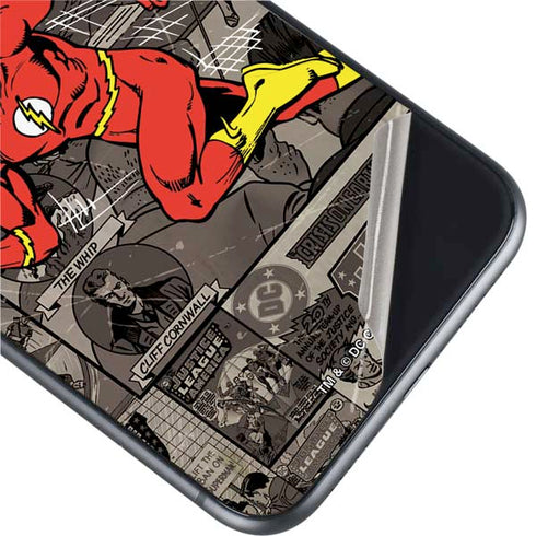 DC Comics The Flash Vintage Action pose pattern iPhone 11 Skin
